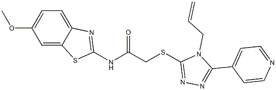 N-(6-methoxy-1,3-benzothiazol-2-yl)-2-[(4-prop-2-enyl-5-pyridin-4-yl-1,2,4-triazol-3-yl)sulfanyl]acetamide Structure