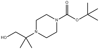 4-(1-羟基-2-甲基丙-2-基)哌嗪-1-羧酸叔丁酯 结构式