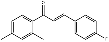 (2E)-1-(2,4-ジメチルフェニル)-3-(4-フルオロフェニル)プロプ-2-エン-1-オン 化学構造式