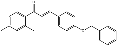 (2E)-3-[4-(ベンジルオキシ)フェニル]-1-(2,4-ジメチルフェニル)プロプ-2-エン-1-オン 化学構造式