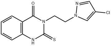 3-(2-(4-氯-1H-吡唑-1-基)乙基)-2-硫代-2,3-二氢喹唑啉-4(1H)-酮, 1006327-12-3, 结构式