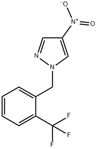 4-nitro-1-{[2-(trifluoromethyl)phenyl]methyl}-1H-pyrazole Struktur