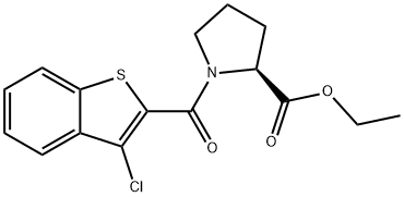 ethyl 1-[(3-chloro-1-benzothien-2-yl)carbonyl]prolinate Struktur