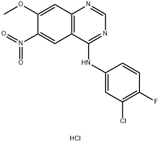 N-(3-chloro-4-fluorophenyl)-7-methoxy-6-nitroquinazolin-4-amine hydrochloride