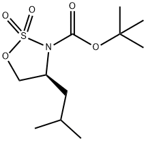 (S)-叔丁基 4-异丁基-1,2,3- 噁噻唑烷 -3-羧酸盐 2,2-二氧化物, 1013941-87-1, 结构式