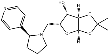 (3aR,5R,6S,6aR)-2,2-dimethyl-5-{[(2S)-2-(pyridin-4-yl)pyrrolidin-1-yl]methyl}-tetrahydro-2H-furo[2,3-d][1,3]dioxol-6-ol Struktur