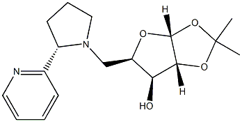 (3aR,5R,6S,6aR)-2,2-dimethyl-5-{[(2S)-2-(pyridin-2-yl)pyrrolidin-1-yl]methyl}-tetrahydro-2H-furo[2,3-d][1,3]dioxol-6-ol Struktur