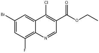 3-Quinolinecarboxylic acid, 6-bromo-4-chloro-8-fluoro-, ethyl ester Structure