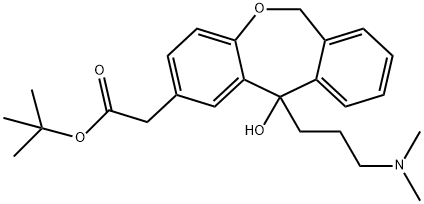 tert-butyl 2-(11-(3-
(dimethylamino)propyl)-11-hydroxy-6,11-dihydrodibenzo[b,e]oxepin-2-yl)acetate Struktur
