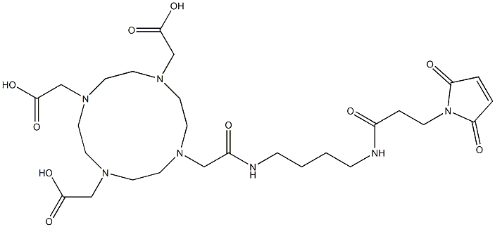 1,4,7,10-Tetraazacyclododecane-1,4,7-triacetic acid, 10-[2-[[4-[[3-(2,5-dihydro-2,5-dioxo-1Hpyrrol-1-yl)-1-oxopropyl]amino]butyl]amino]-2-oxoethyl]- 化学構造式