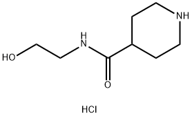N-(2-hydroxyethyl)piperidine-4-carboxamide:hydrochloride 化学構造式