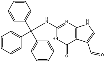 4,7-Dihydro-4-oxo-2-[(triphenylmethyl)amino]-3H-pyrrolo[2,3-d]pyrimidine-5-carboxaldehyde Structure