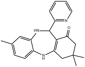3,3,8-三甲基-11-(吡啶-2-基)-2,3,4,5,10,11-六氢-1H-二苯[B,E][1,4]二氮杂卓-1-酮 结构式