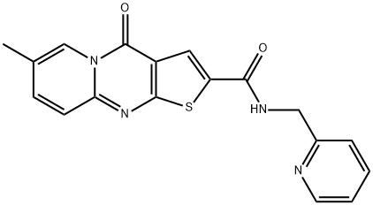 7-methyl-4-oxo-N-(pyridin-2-ylmethyl)-4H-pyrido[1,2-a]thieno[2,3-d]pyrimidine-2-carboxamide 结构式