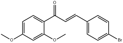 (2E)-3-(4-ブロモフェニル)-1-(2,4-ジメトキシフェニル)プロプ-2-エン-1-オン 化学構造式