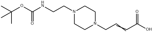 (E)-4-(4-(2 - ((叔丁氧基羰基)氨基)乙基)哌嗪-1-基)丁-2-烯酸,1022150-13-5,结构式