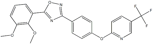 5-(2,3-dimethoxyphenyl)-3-[4-[5-(trifluoromethyl)pyridin-2-yl]oxyphenyl]-1,2,4-oxadiazole 结构式