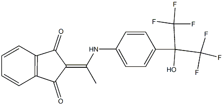 2-[1-[4-(1,1,1,3,3,3-hexafluoro-2-hydroxypropan-2-yl)anilino]ethylidene]indene-1,3-dione 结构式
