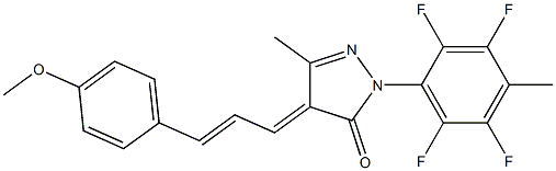 4-[3-(4-methoxyphenyl)prop-2-enylidene]-5-methyl-2-(2,3,5,6-tetrafluoro-4-methylphenyl)pyrazol-3-one 结构式