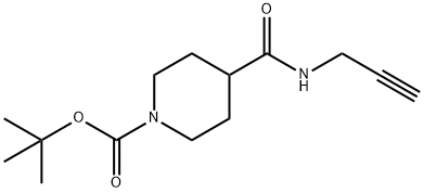 4-Prop-2-ynylcarbamoyl-piperidine-1-carboxylic acid tert-butyl ester 化学構造式