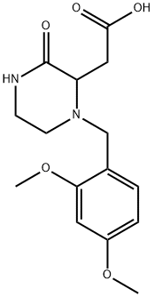 2-[1-[(2,4-dimethoxyphenyl)methyl]-3-oxopiperazin-2-yl]acetic acid Structure