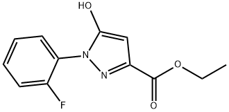1-(2-fluoro-phenyl)-5-hydroxy-1H-pyrazole-3-carboxylic acid ethyl ester Struktur