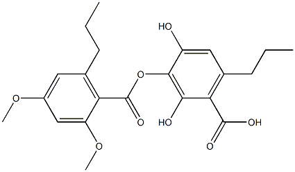 Benzoic acid,3-[(2,4-dimethoxy-6-propylbenzoyl)oxy]-2,4-dihydroxy-6-propyl- Structure