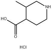 3-METHYLPIPERIDINE-4-CARBOXYLIC ACID HYDROCHLORIDE,1038992-98-1,结构式