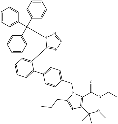 ethyl 4-(2-methoxypropan-2-yl)-2-propyl-1-((2'-(1-trityl-1H-tetrazol-5-yl)-[1,1'-biphenyl]-4-yl)methyl)-1H-imidazole-5-carboxylate|奥美沙坦酯杂质