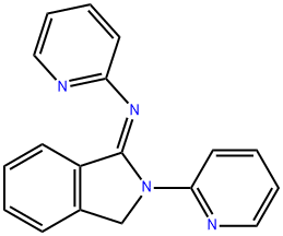 (E)-N-[2-(pyridin-2-yl)isoindolin-1-yl-idene]pyridine-2-amine Struktur