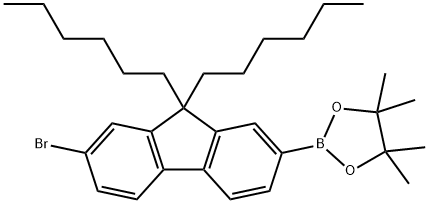 9,9-二己基芴-7-溴-2-硼酸频哪醇酯, 1048037-36-0, 结构式