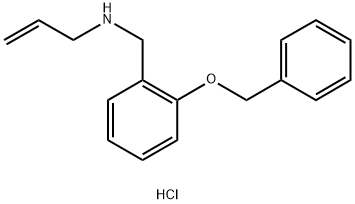 {[2-(ベンジルオキシ)フェニル]メチル}(プロプ-2-エン-1-イル)アミン塩酸塩 化学構造式