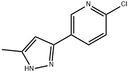 Pyridine, 2-chloro-5-(5-methyl-1H-pyrazol-3-yl)- Structure