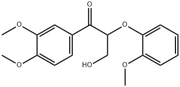 1-Propanone,1-(3,4-dimethoxyphenyl)-3-hydroxy-2-(2-methoxyphenoxy)- Structure