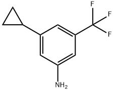 3-CYCLOPROPYL-5-(TRIFLUOROMETHYL)ANILINE 化学構造式