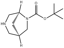 (1R,5S)-3,6-二氮杂双环[3.2.1]辛烷-6-羧酸叔丁酯, 1058737-47-5, 结构式