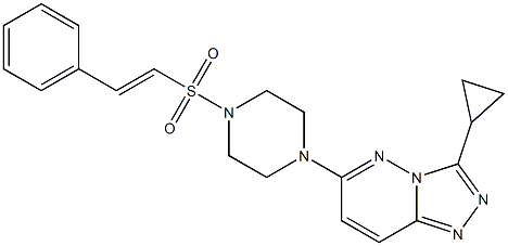 3-cyclopropyl-6-[4-[(E)-2-phenylethenyl]sulfonylpiperazin-1-yl]-[1,2,4]triazolo[4,3-b]pyridazine Struktur