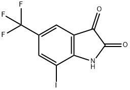 7-IODO-5-(TRIFLUOROMETHYL)INDOLINE-2,3-DIONE 化学構造式