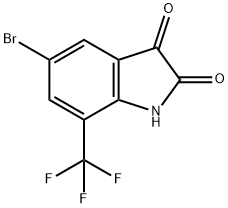 5-BROMO-7-(TRIFLUOROMETHYL)INDOLINE-2,3-DIONE 化学構造式