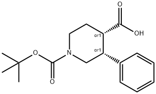 Cis-1-(Tert-Butoxycarbonyl)-3-Phenylpiperidine-4-Carboxylic Acid Structure