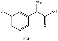 RS-3-bromophenylglycine hydrochloride Struktur