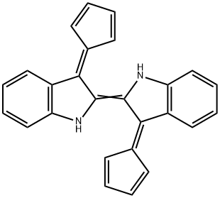 (2E)-3-cyclopenta-2,4-dien-1-ylidene-2-(3-cyclopenta-2,4-dien-1-ylidene-1H-indol-2-ylidene)-1H-indole, 1075723-01-1, 结构式