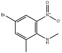 4-溴-N,2-二甲基-6-硝基苯胺 结构式