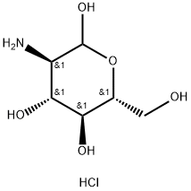 (3R,4R,5S,6R)-3-amino-6-(hydroxymethyl)tetrahydro-2H-pyran-2,4,5-triol hydrochloride 化学構造式