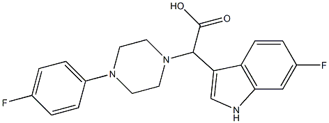 (6-fluoro-1H-indol-3-yl)[4-(4-fluorophenyl)piperazin-1-yl]acetic acid,1081149-01-0,结构式