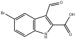 5-溴-3-甲酰基-1H-吲哚-2-羧酸, 1082193-05-2, 结构式