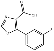5-(3-fluorophenyl)-1,3-oxazole-4-carboxylic acid 化学構造式