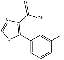 5-(3-氟苯基)-1,3-噁唑-4-羧酸, 1083401-22-2, 结构式