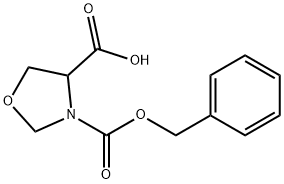 N-Cbz-RS-4-Oxazolidinecarboxylic acid 化学構造式