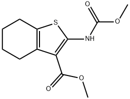 methyl 2-(methoxycarbonylamino)-4,5,6,7-tetrahydro-1-benzothiophene-3-carboxylate Struktur